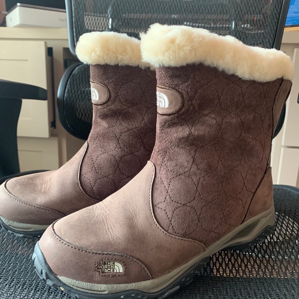 North Face leather shearling winter women's boots